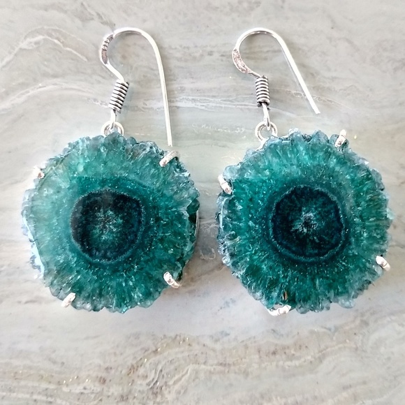 Jewelry - Amazing Solar Quartz Stamped 925 Earrings